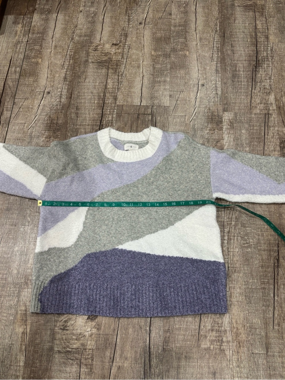 Lou and Grey Women's Crewneck Colorblock Sweater - Lavender, Grey White. Size S - Picture 4 of 7